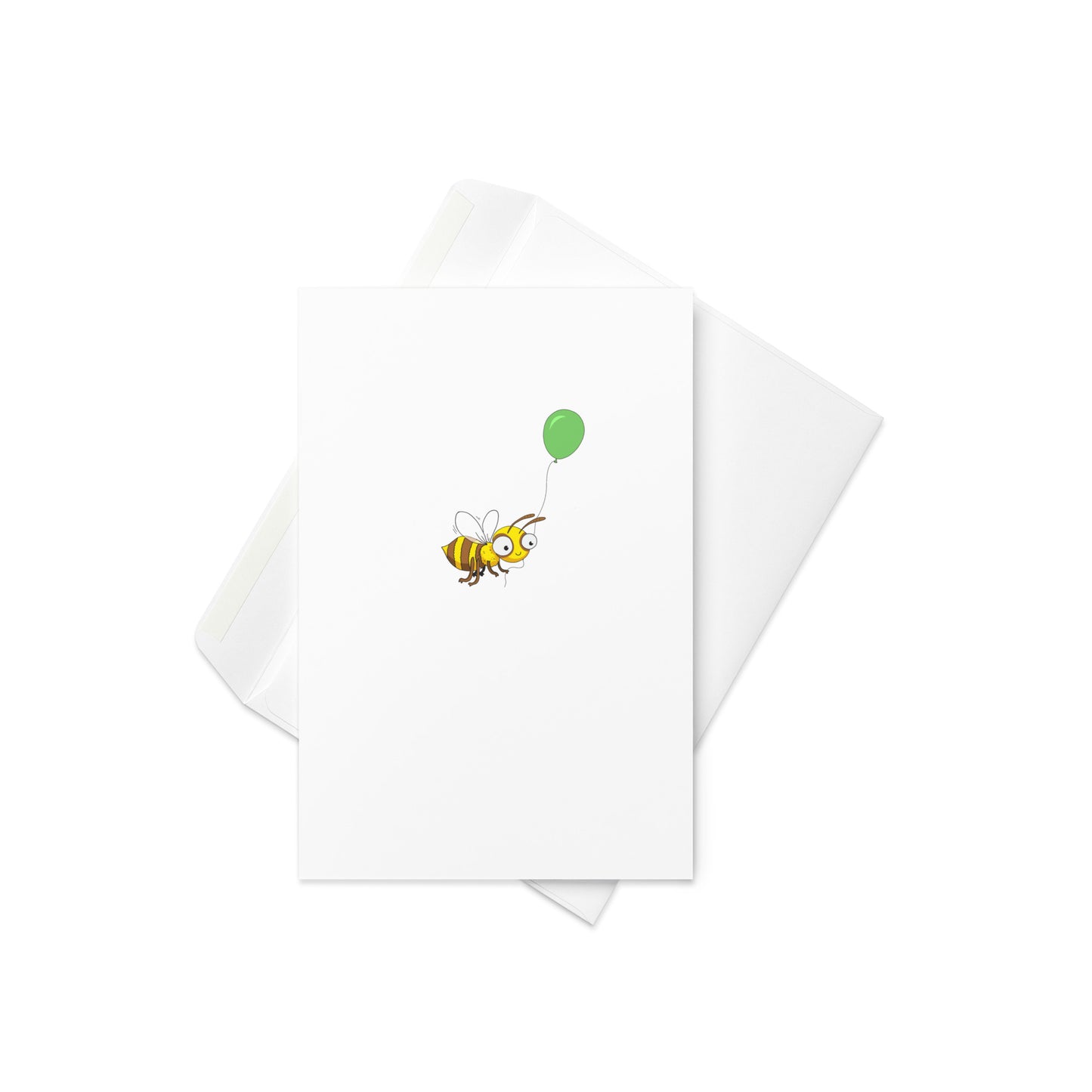 Any occasion card. Bee with a balloon. By The Moon