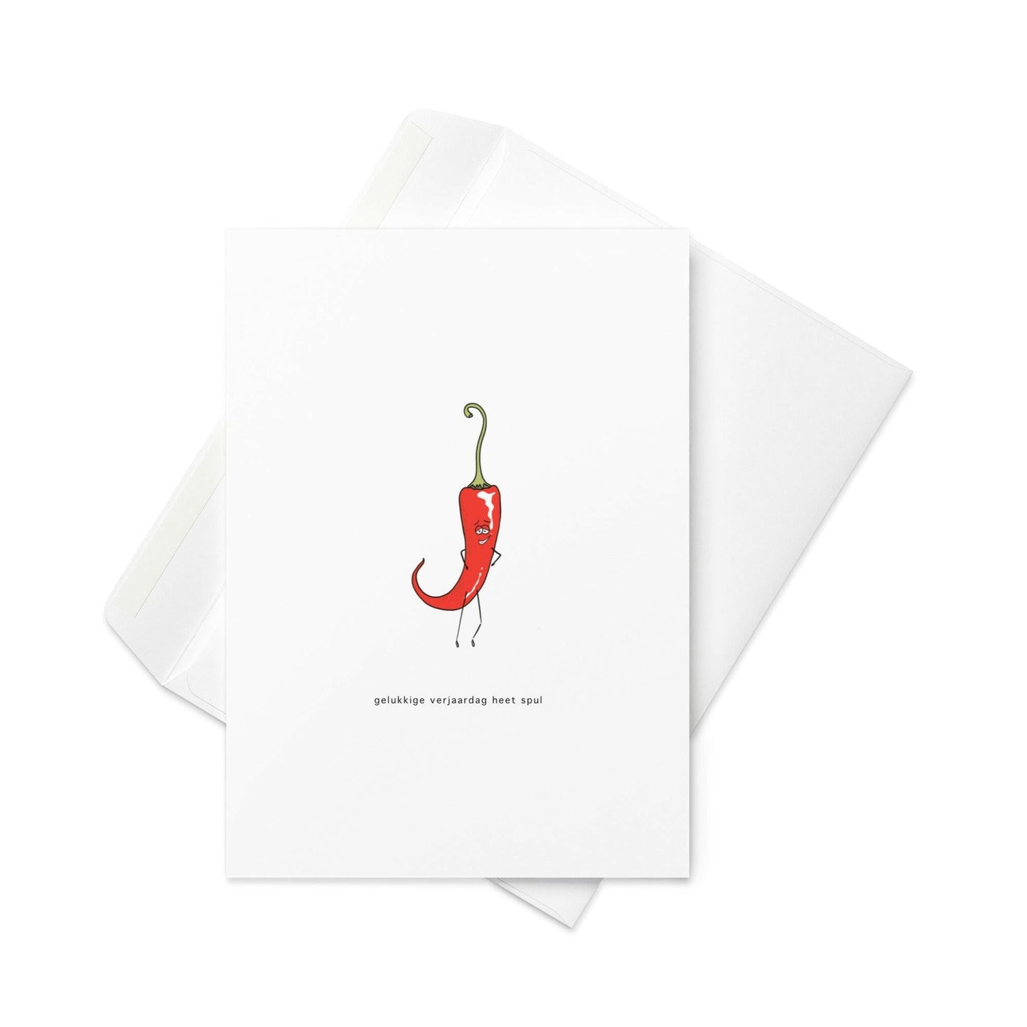 Gelukkige Verjaardag Heet Spul – Funny Dutch Chili Birthday Card (Blank Inside) - By The Moon