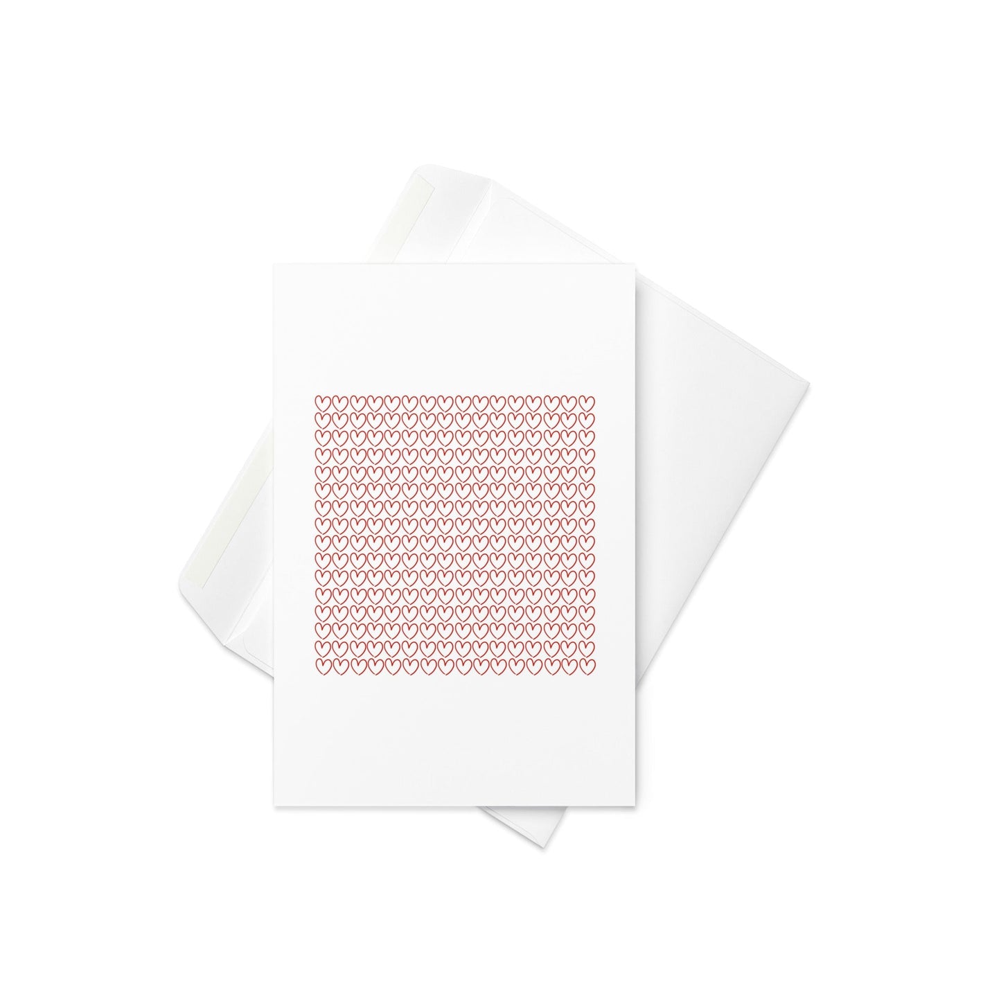 Grid of Little Love Hearts – Cute Love Heart Greeting Card (Blank Inside) - By The Moon