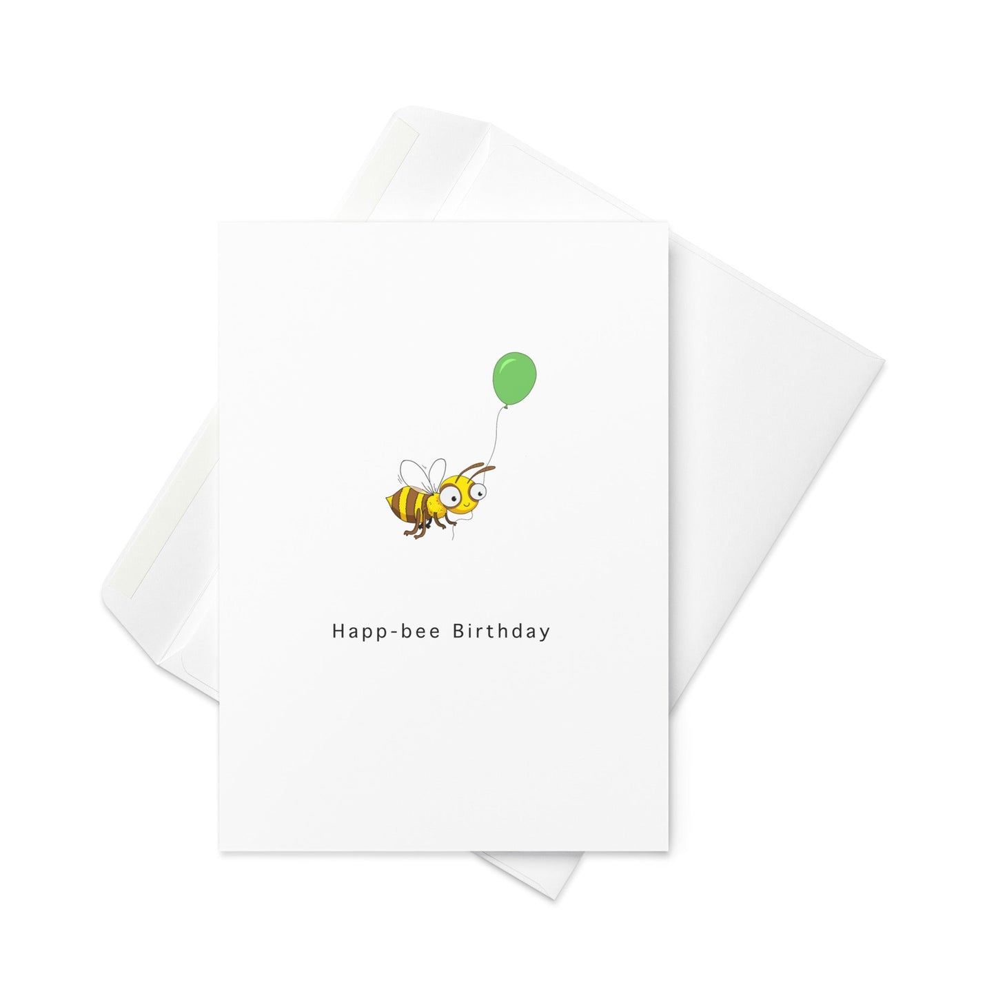 Happ - Bee Birthday – Cute Cartoon Bee Birthday Card with Balloon (Blank Inside) - By The Moon