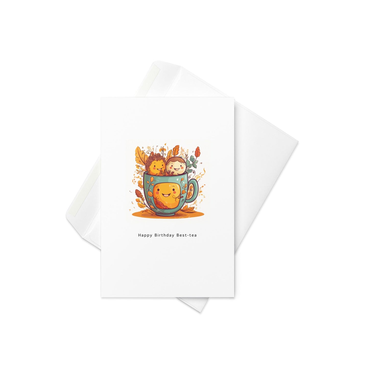 Happy Birthday Best - tea, Birthday card for best friend, birthday card, blank inside. - By The Moon