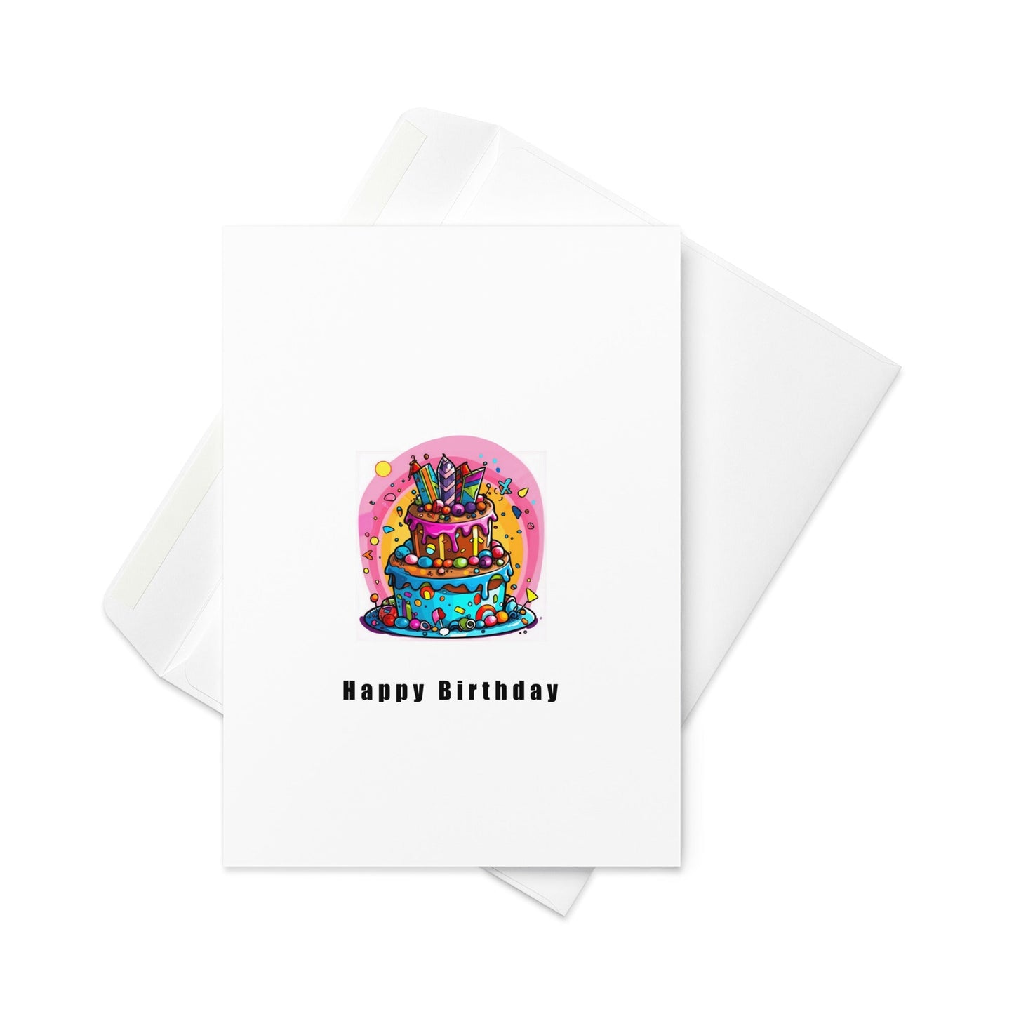 Happy Birthday , Bright, Abstract, Birthday cake cake, colourful birthday card. Blank inside. - By The Moon