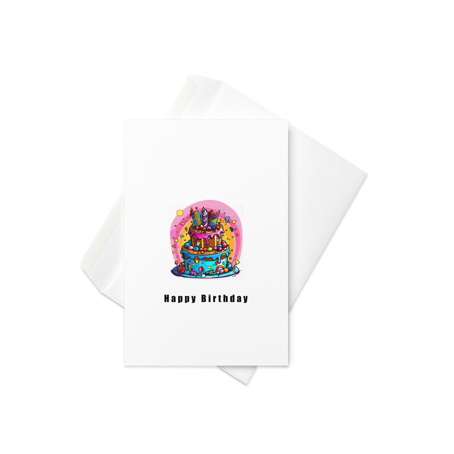 Happy Birthday , Bright, Abstract, Birthday cake cake, colourful birthday card. Blank inside. - By The Moon