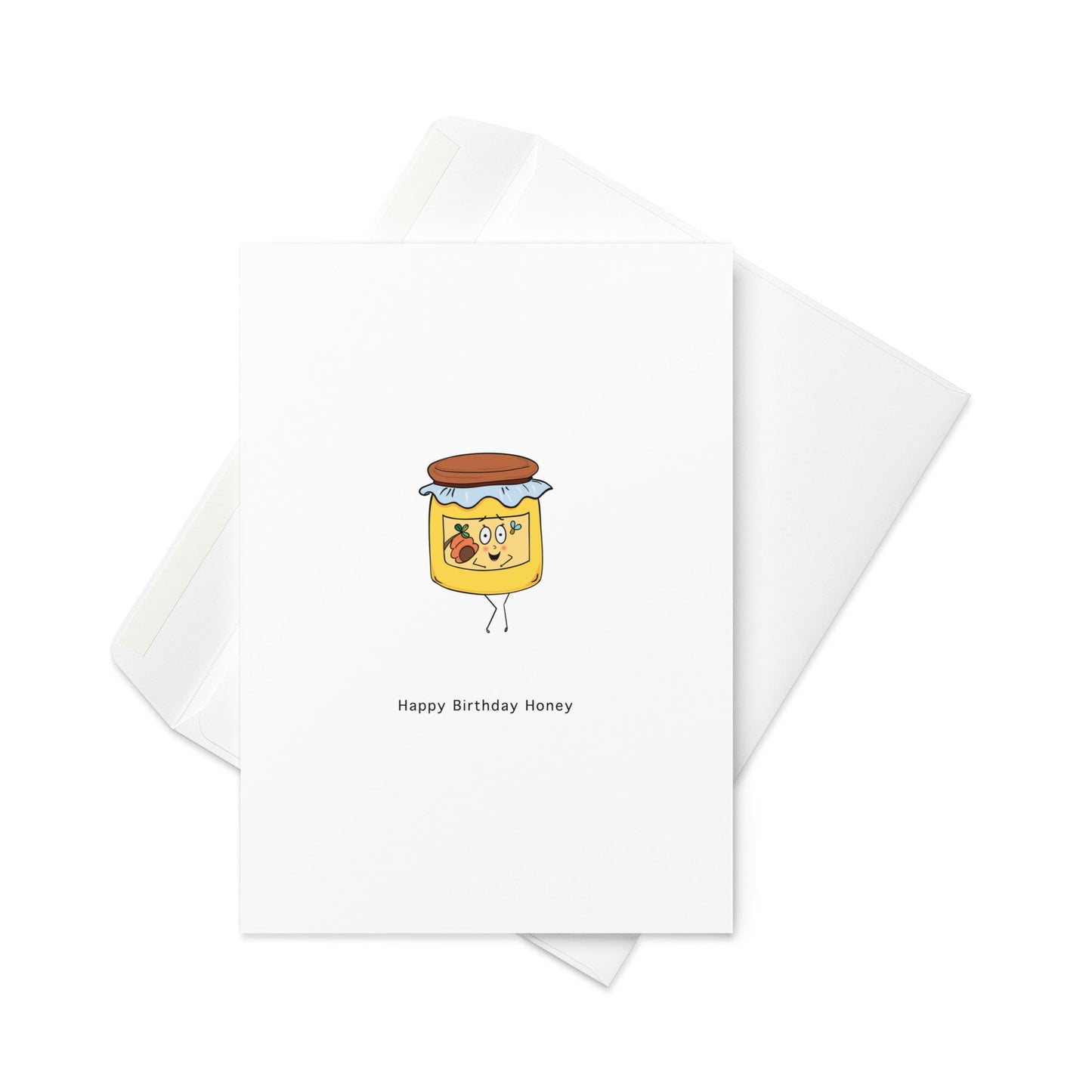Happy Birthday Honey – Cute Honey Pot Character Card (Blank Inside) - By The Moon
