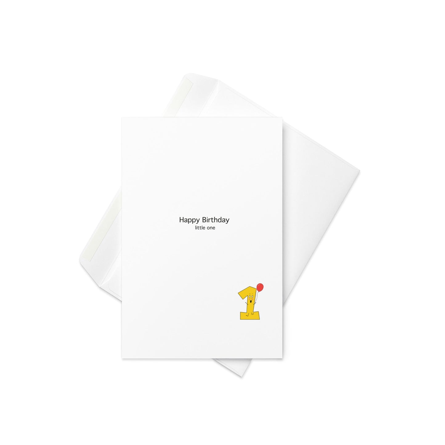 Happy Birthday Little One - Birthday card, First Birthday card, 1st Birthday card, card for one year old. Blank inside. - By The Moon
