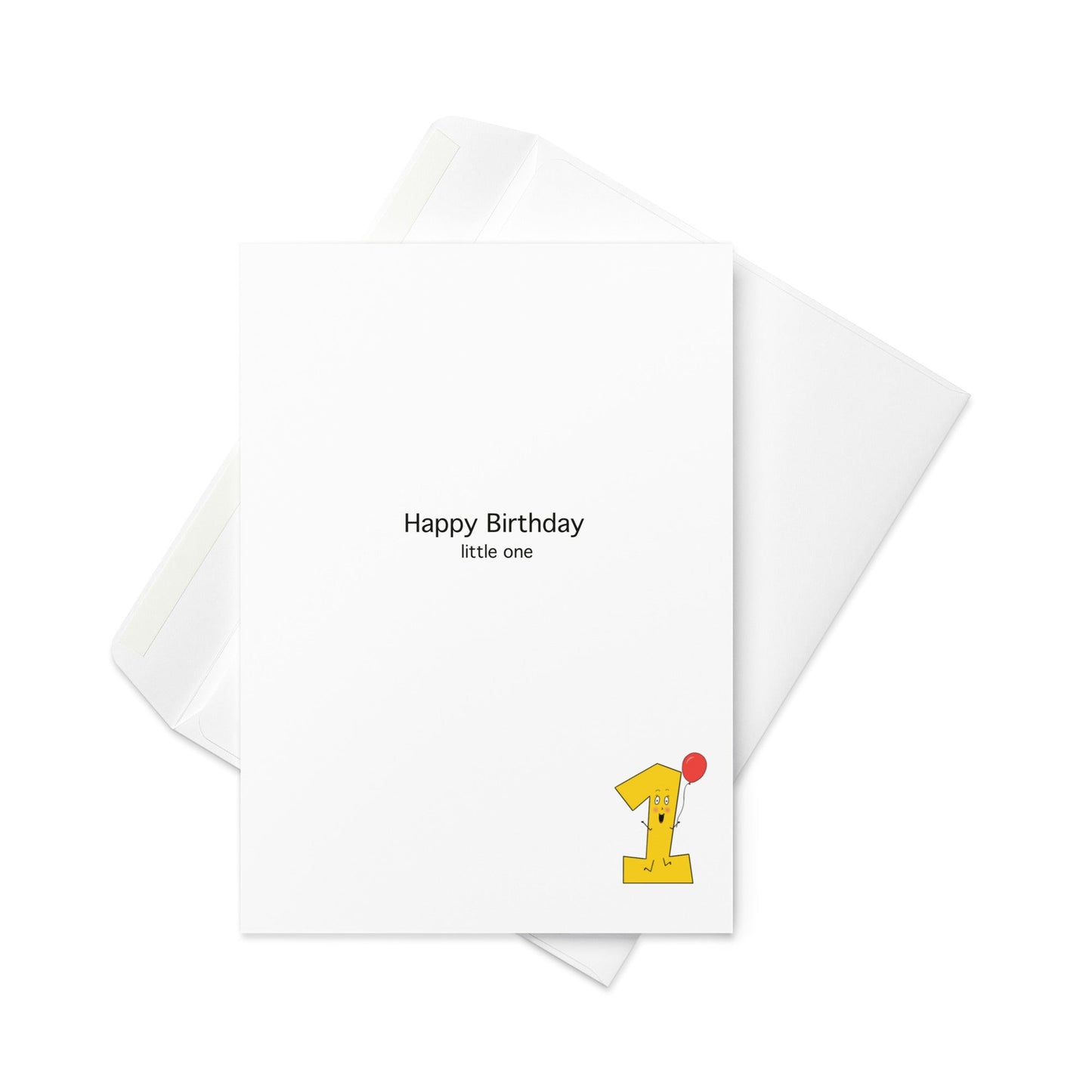 Happy Birthday Little One - Birthday card, First Birthday card, 1st Birthday card, card for one year old. Blank inside. - By The Moon