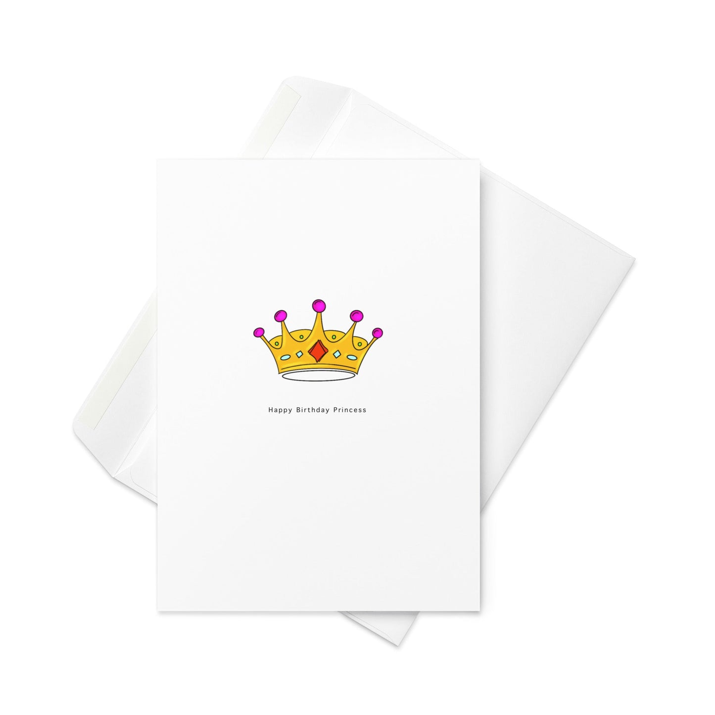 Happy Birthday Princess, Birthday Card, Blank inside, Cute Birthday card - By The Moon
