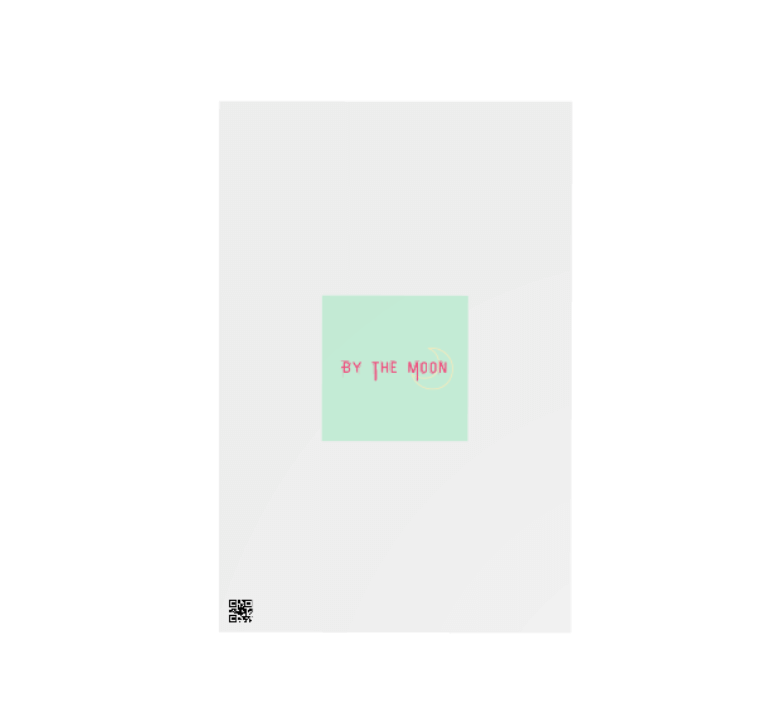 Back of by the moon birthday card