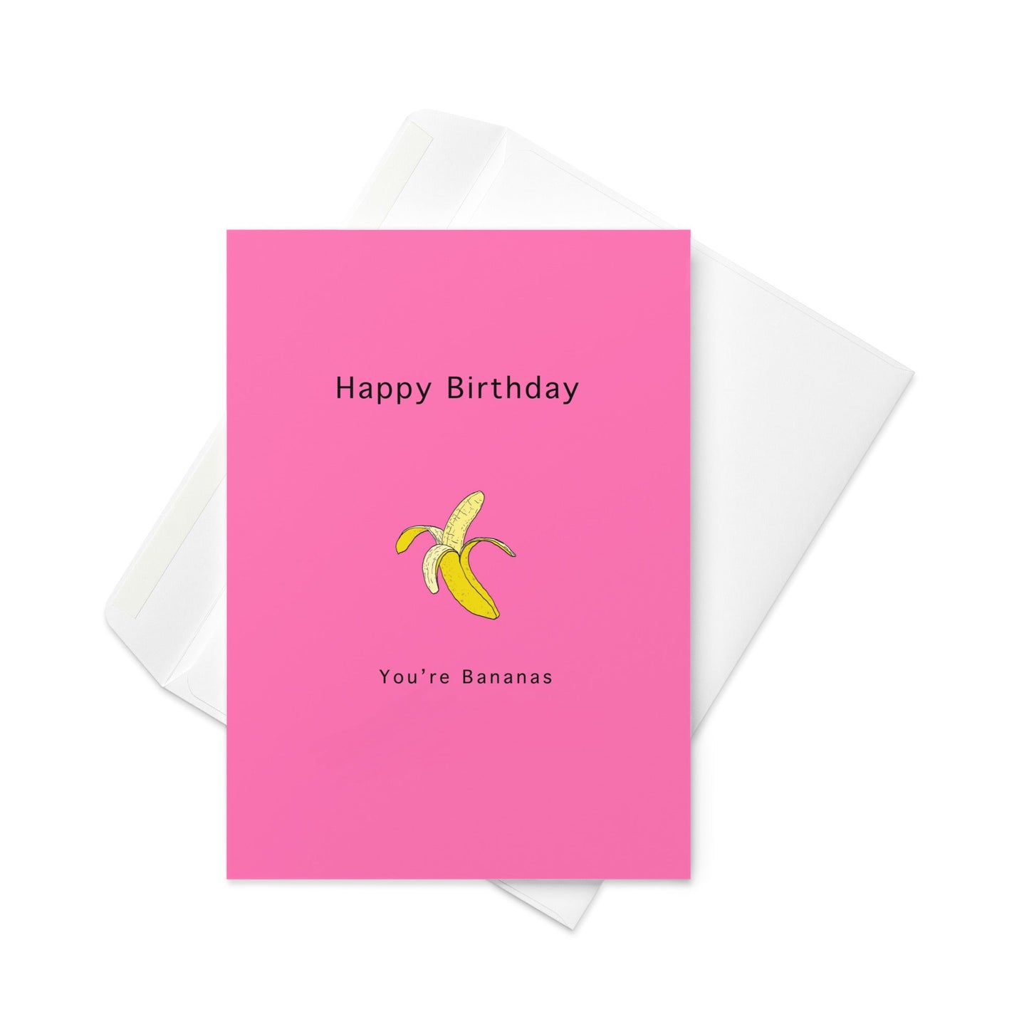 Happy Birthday - You're Bananas, Birthday card, food pun Birthday Card, Blank inside. - By The Moon