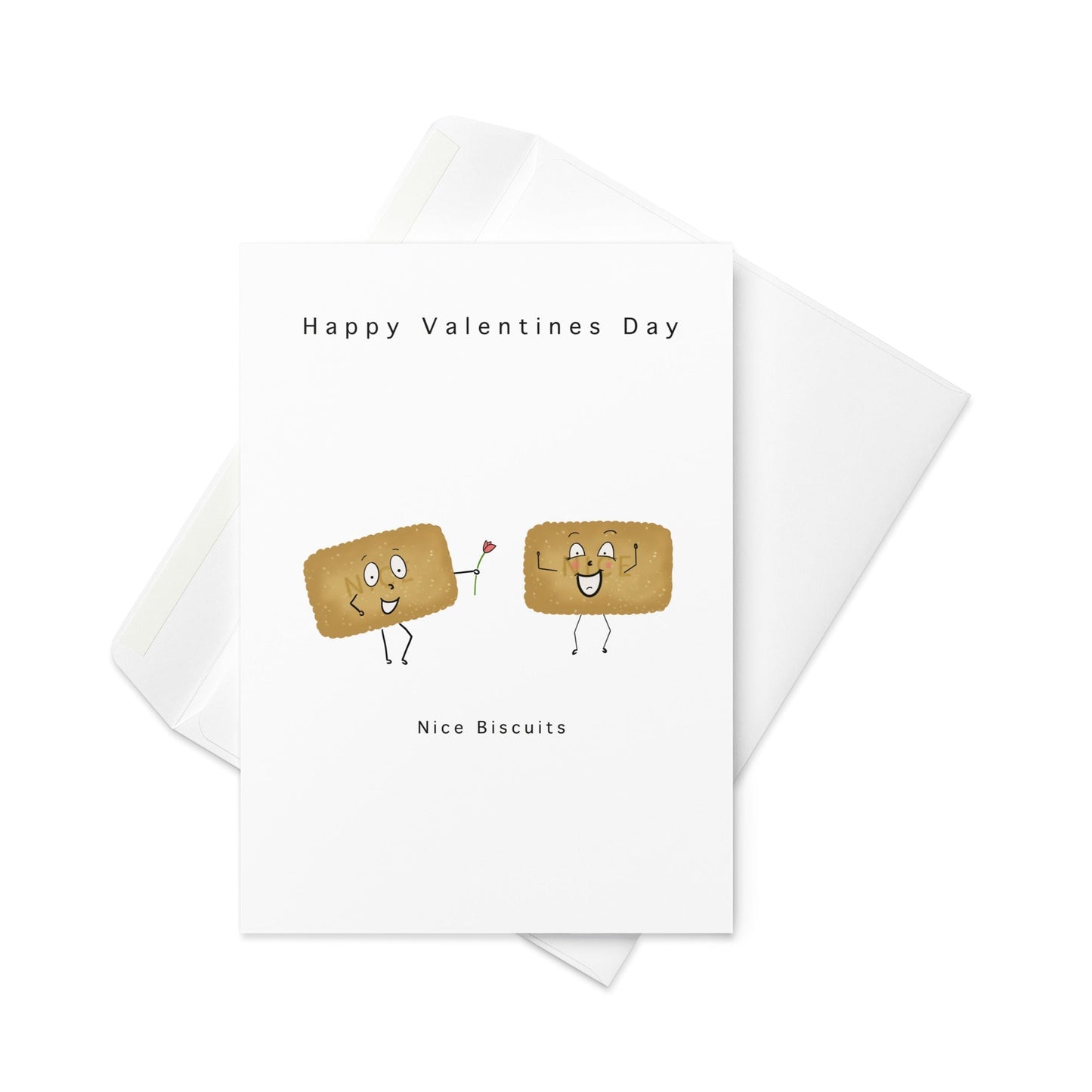 Happy Valentines day - Nice biscuits, greeting card, valentines day card, blank inside. - By The Moon