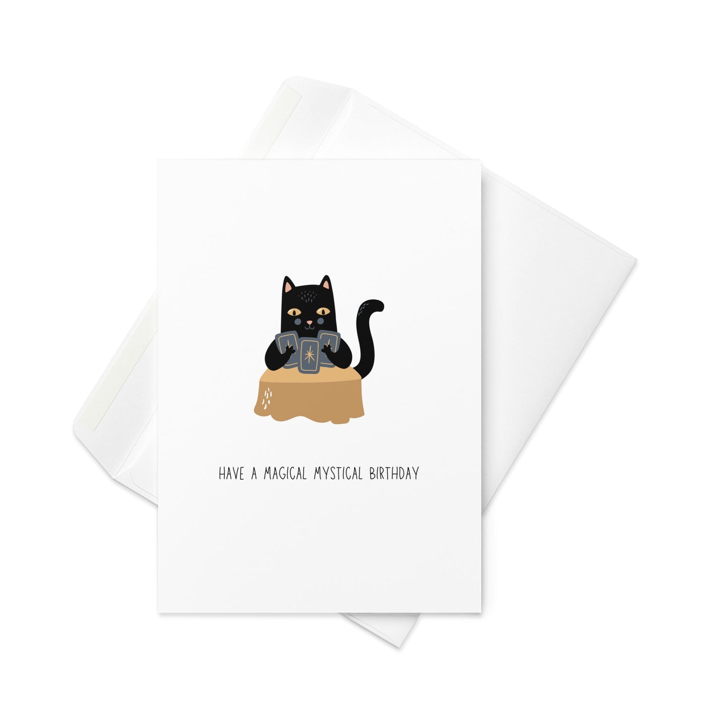 Have a magical mystical Birthday, Birthday card, cat card, blank inside. - By The Moon