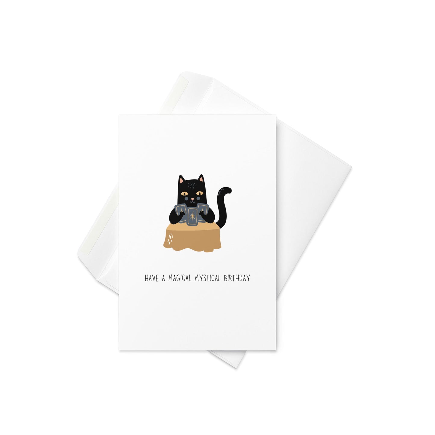 Have a magical mystical Birthday, Birthday card, cat card, blank inside. - By The Moon