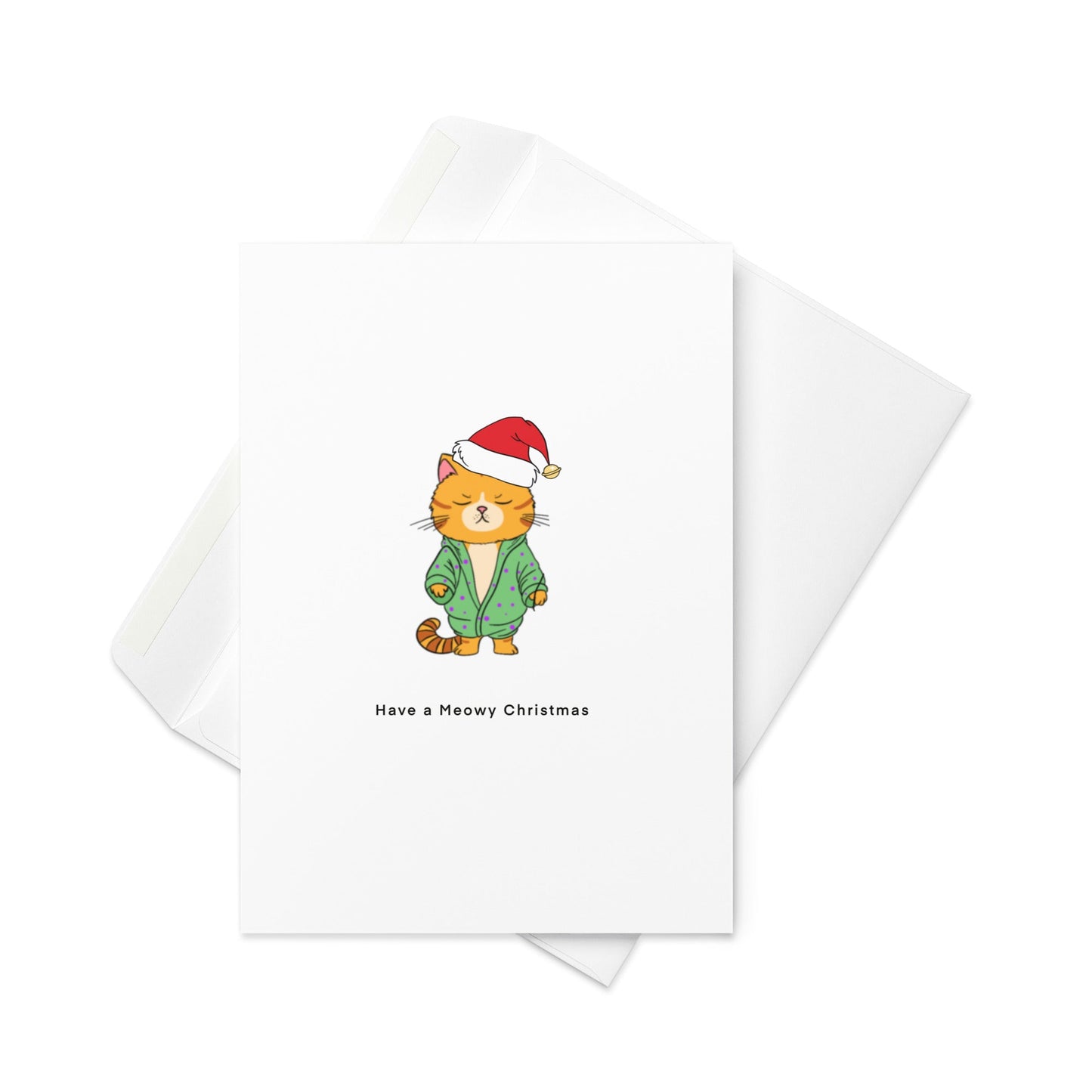 Have a meowy Christmas, Christmas card, cute card. Blank inside. - By The Moon