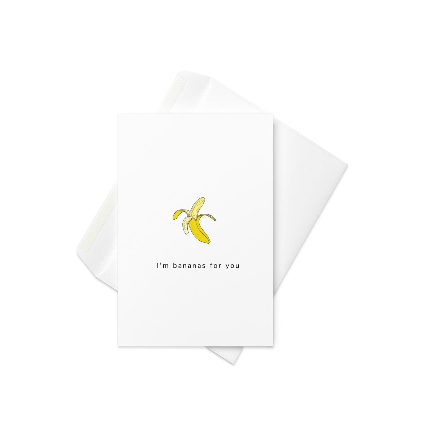 I’m Bananas for You – Funny Love Card with Banana Illustration (Blank Inside) - By The Moon