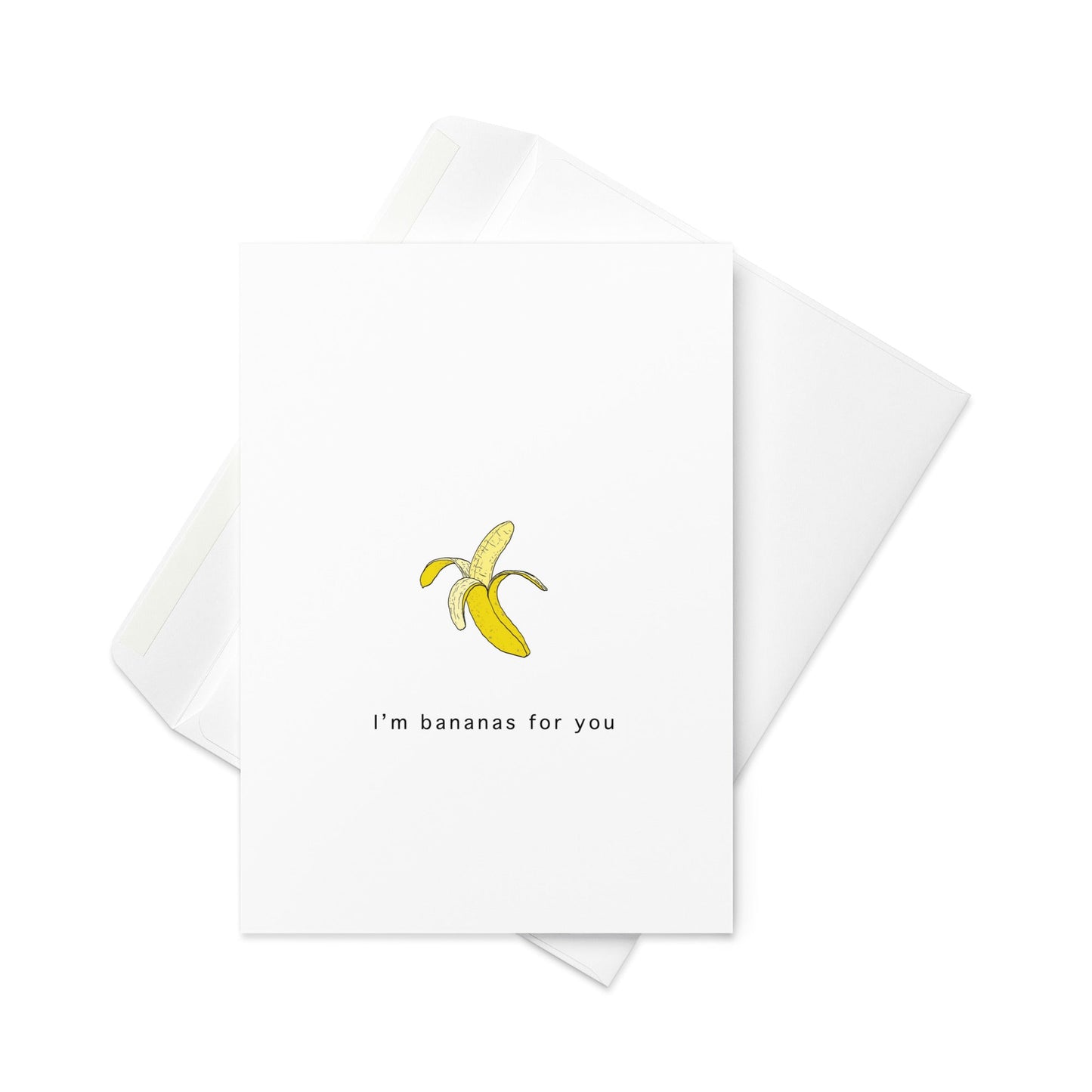 I’m Bananas for You – Funny Love Card with Banana Illustration (Blank Inside) - By The Moon