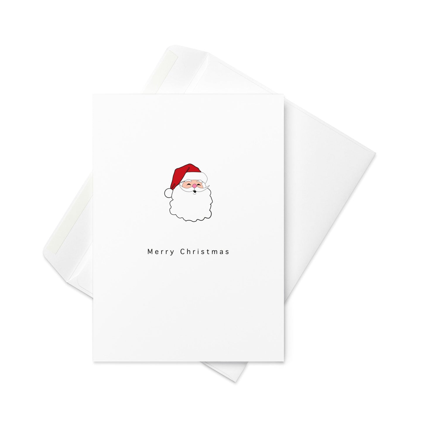 Merry Christmas Card – Simple Father Christmas Face Illustration (Blank Inside) - By The Moon