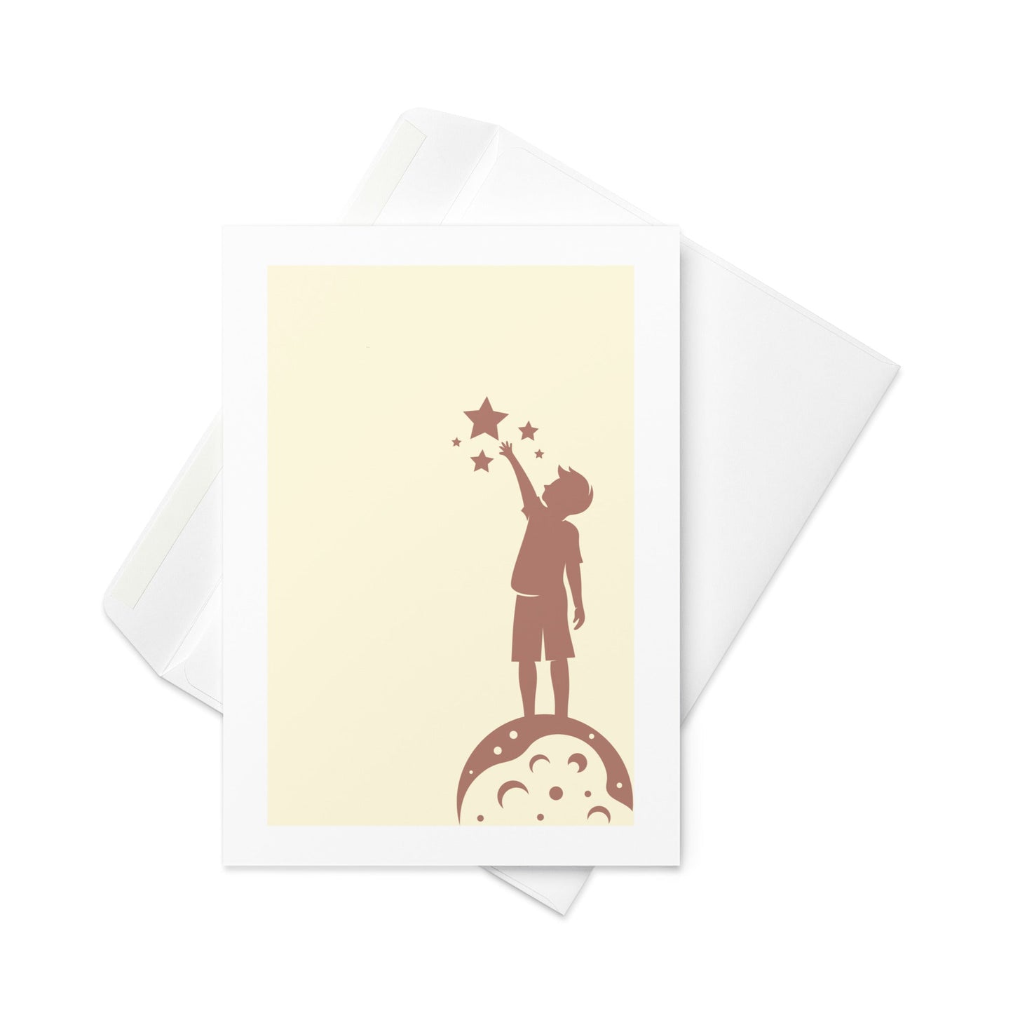 Reach for the stars, no text, blank inside greeting card - By The Moon