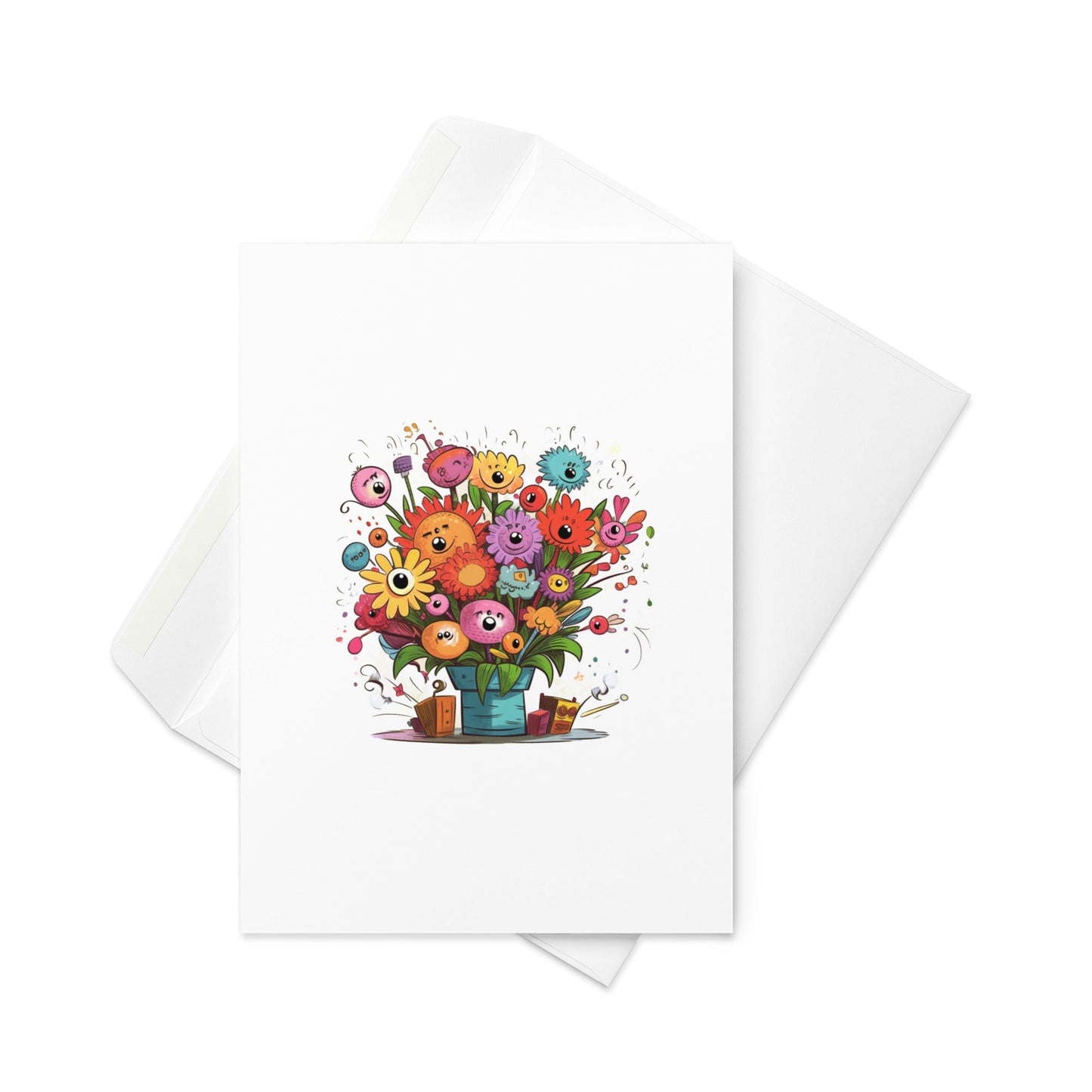 Beautiful Flower Bouquet Greeting Card, Colourful Flowers, Blank inside. - By The Moon
