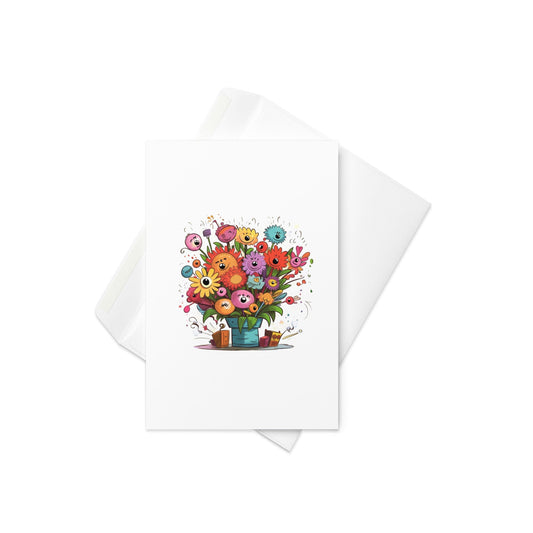 Beautiful Flower Bouquet Greeting Card, Colourful Flowers, Blank inside. - By The Moon