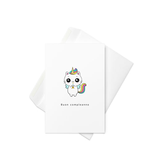 Buon Compleanno, Happy Birthday Card, Italian Birthday Card, Bilingual Card, Blank inside - By The Moon