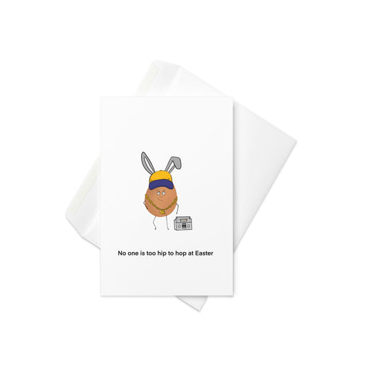 Easter Card, No one is too hip to hop at Easter, fun Easter Card, blank inside. - By The Moon