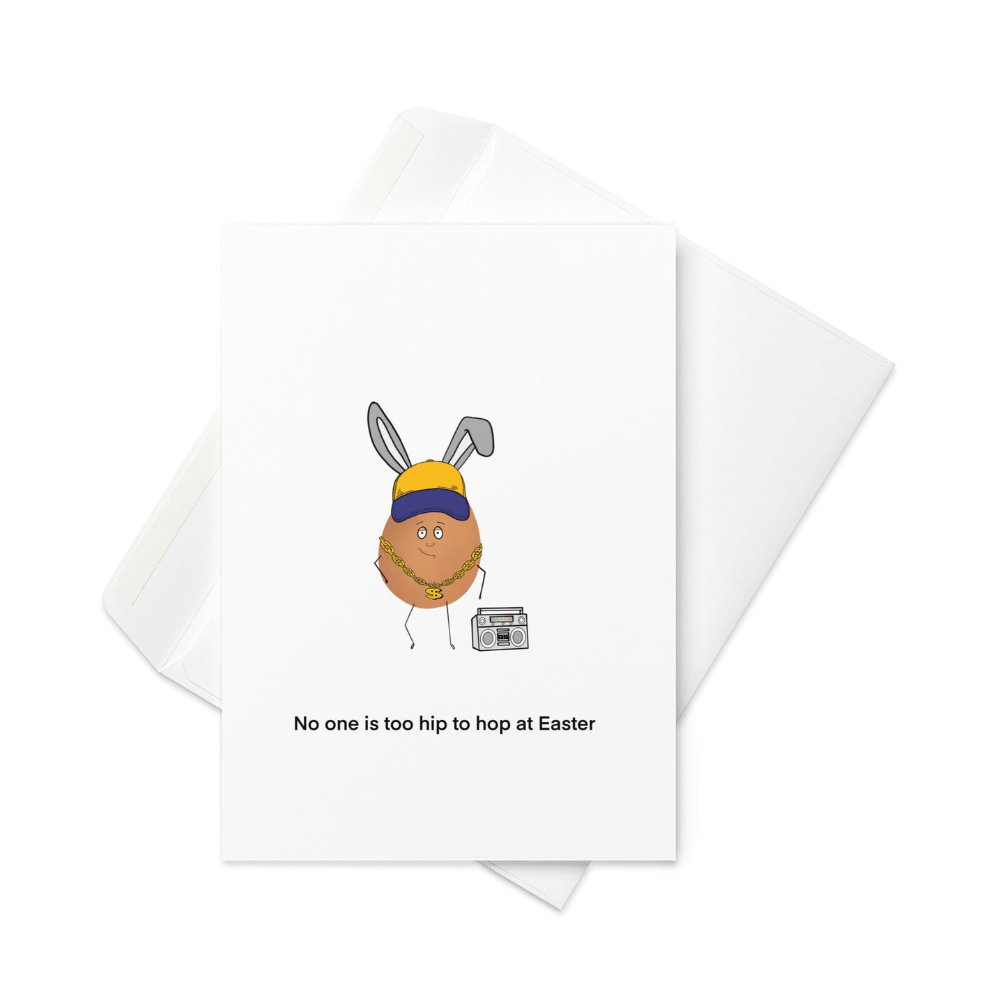 Easter Card, No one is too hip to hop at Easter, fun Easter Card, blank inside. - By The Moon