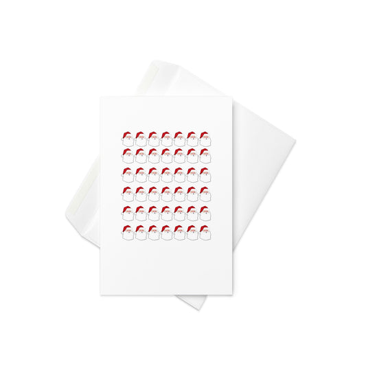 Father Christmas, Christmas Card, Grid of Father Christmas, Blank inside. - By The Moon
