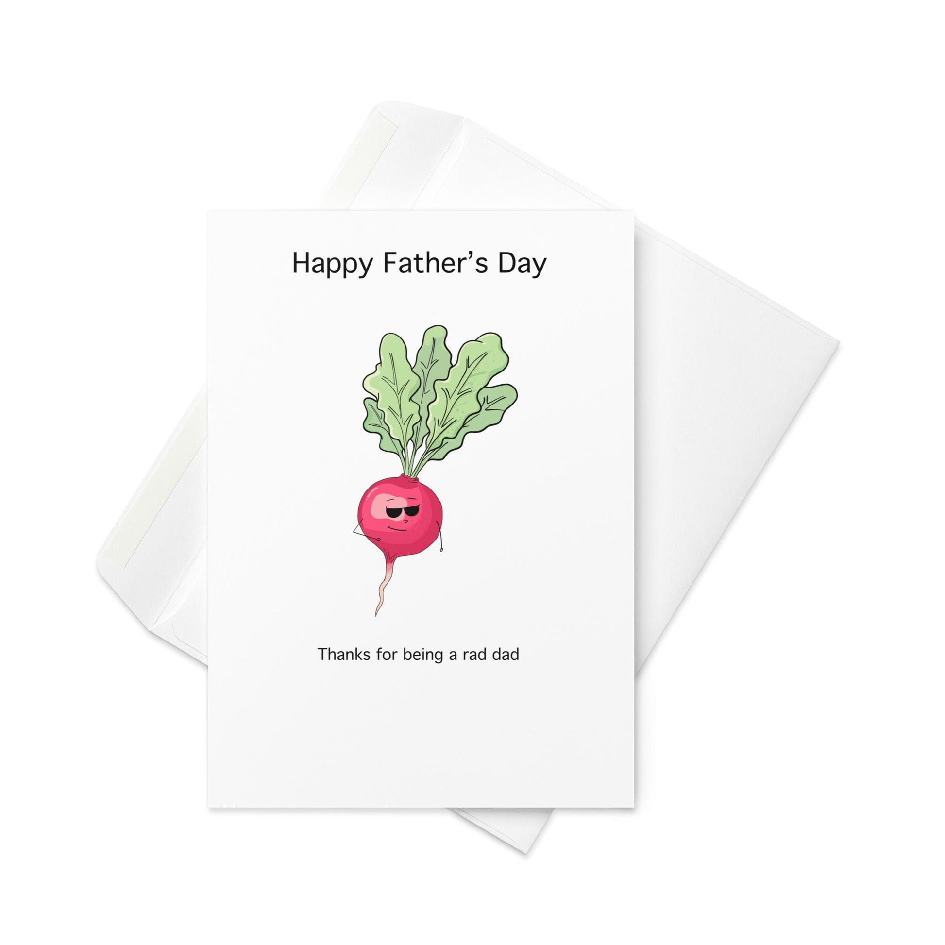 Fathers Day Card, Thanks for being a rad dad. Funny Fathers day card. Blank inside. - By The Moon