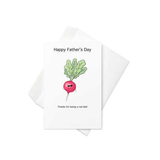 Fathers Day Card, Thanks for being a rad dad. Funny Fathers day card. Blank inside. - By The Moon
