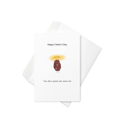 Fathers Day Card, You did a great job raisin me, Cute card. Blank inside. - By The Moon