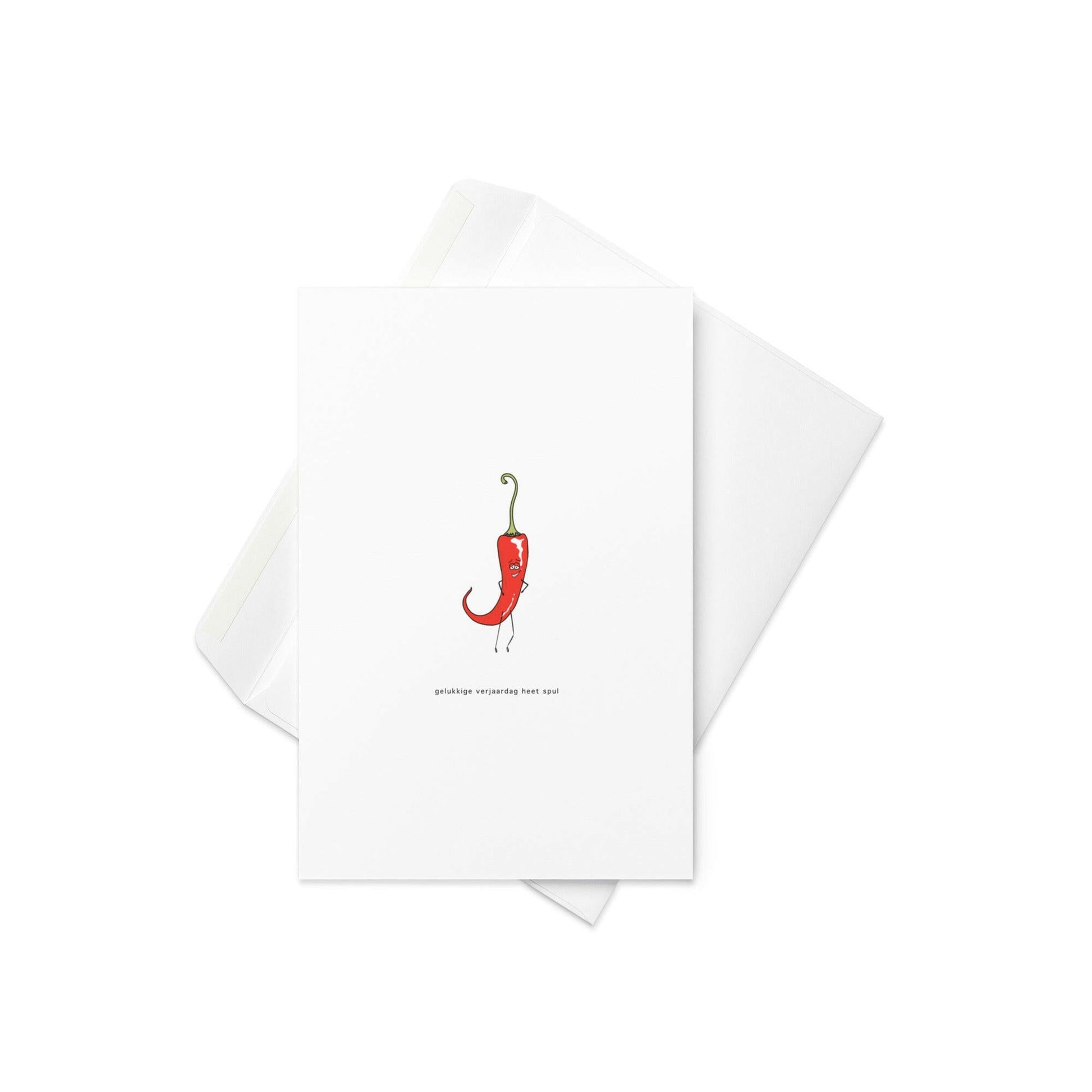 Gelukkige Verjaardag Heet Spul – Funny Dutch Chili Birthday Card (Blank Inside) - By The Moon