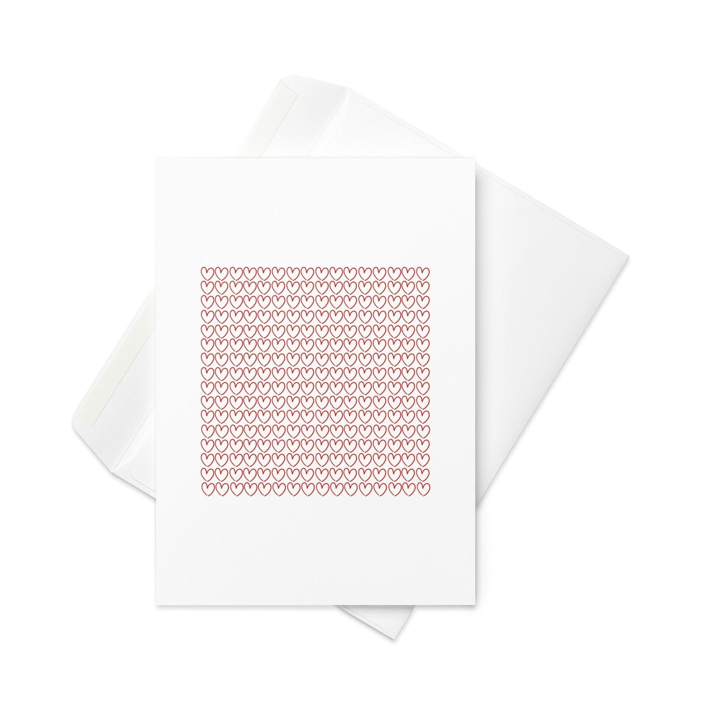 Grid of Little Love Hearts – Cute Love Heart Greeting Card (Blank Inside) - By The Moon