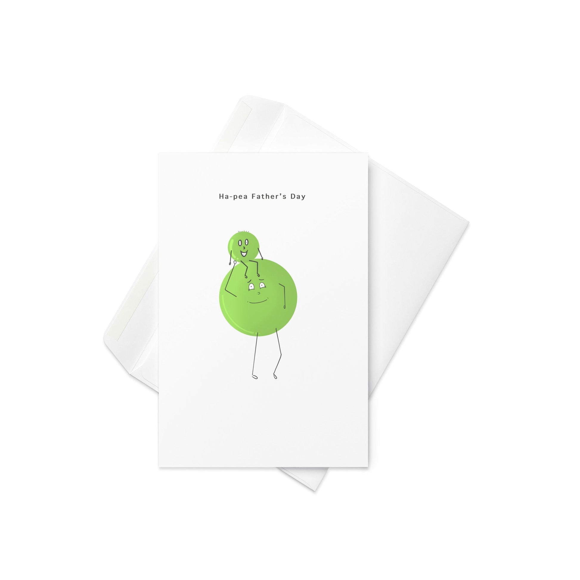 Hap - Pea Father's Day – Cute Pea Pod Father’s Day Card with Father figure & child Peas (Blank Inside) - By The Moon
