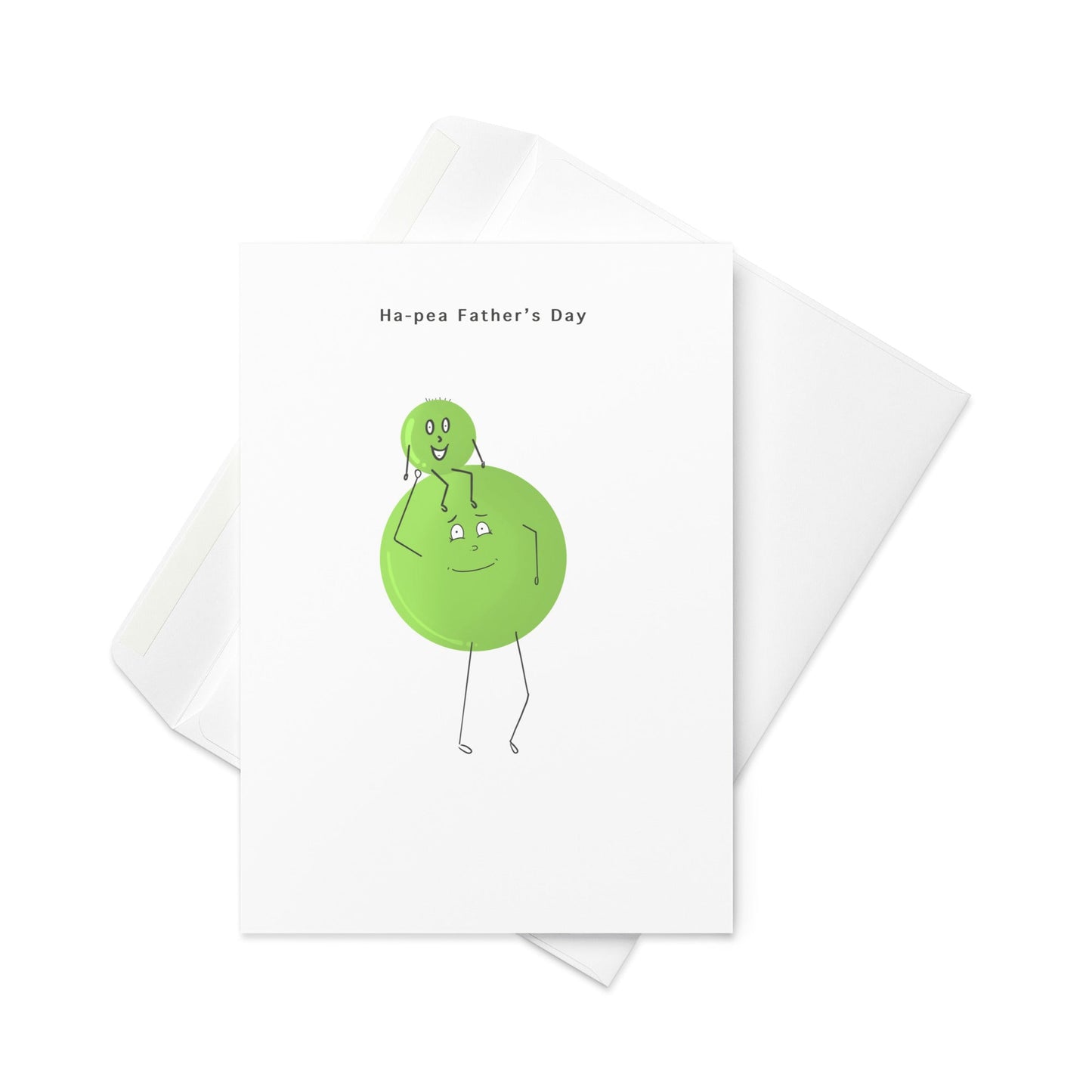 Hap - Pea Father's Day – Cute Pea Pod Father’s Day Card with Father figure & child Peas (Blank Inside) - By The Moon