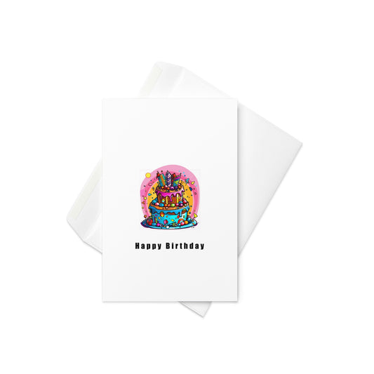 Happy Birthday , Bright, Abstract, Birthday cake cake, colourful birthday card. Blank inside. - By The Moon