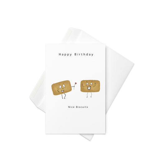 Happy Birthday - Nice biscuits, Birthday card, cute birthday card, blank inside. - By The Moon