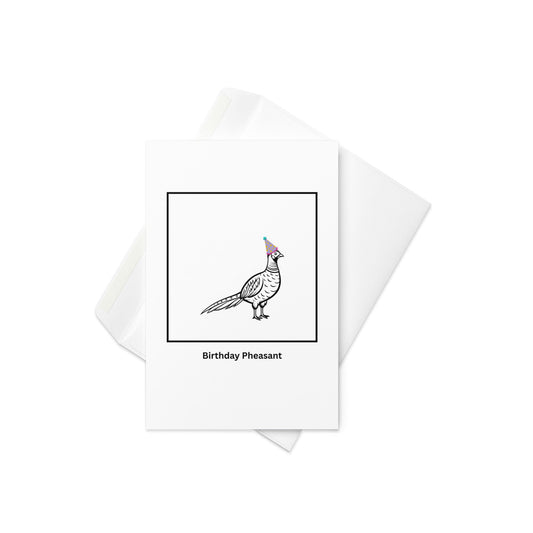 Happy Birthday Pheasant Card. Blank Inside - By The Moon