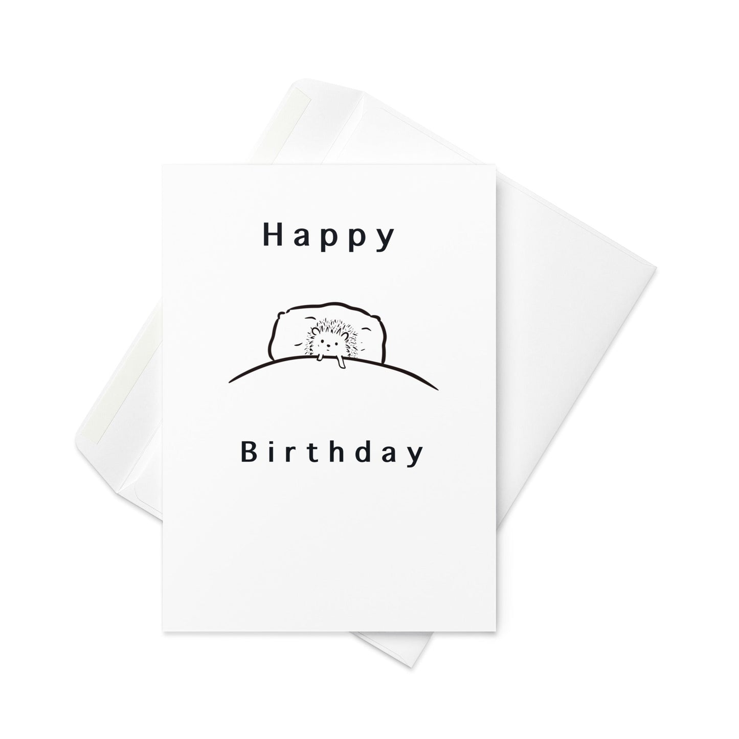 Happy Birthday – Sleepy Hedgehog in Bed Greeting Card (Blank Inside) - By The Moon