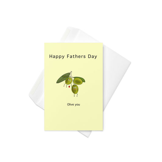 Happy Father's Day Card, Olive You, cute card, pun card, blank inside. - By The Moon