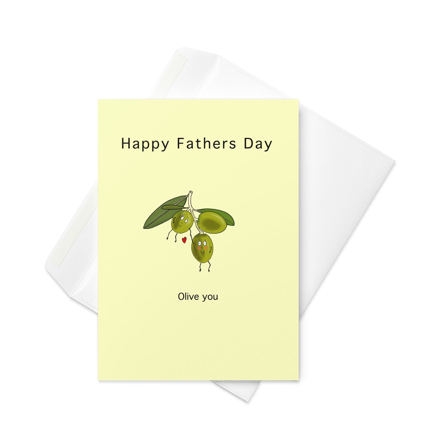 Happy Father's Day Card, Olive You, cute card, pun card, blank inside. - By The Moon