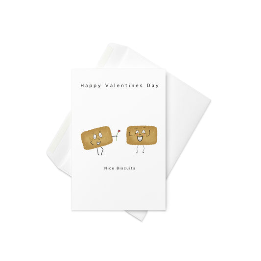 Happy Valentines day - Nice biscuits, greeting card, valentines day card, blank inside. - By The Moon