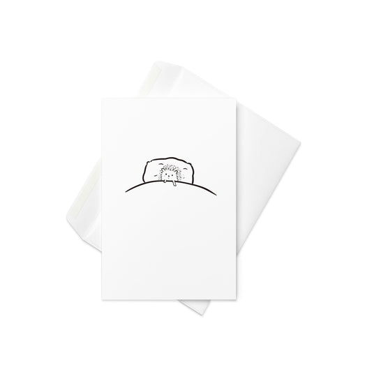 Hedgehog in Bed – Cute Sleepy Hedgehog Greeting Card (Blank Inside) - By The Moon