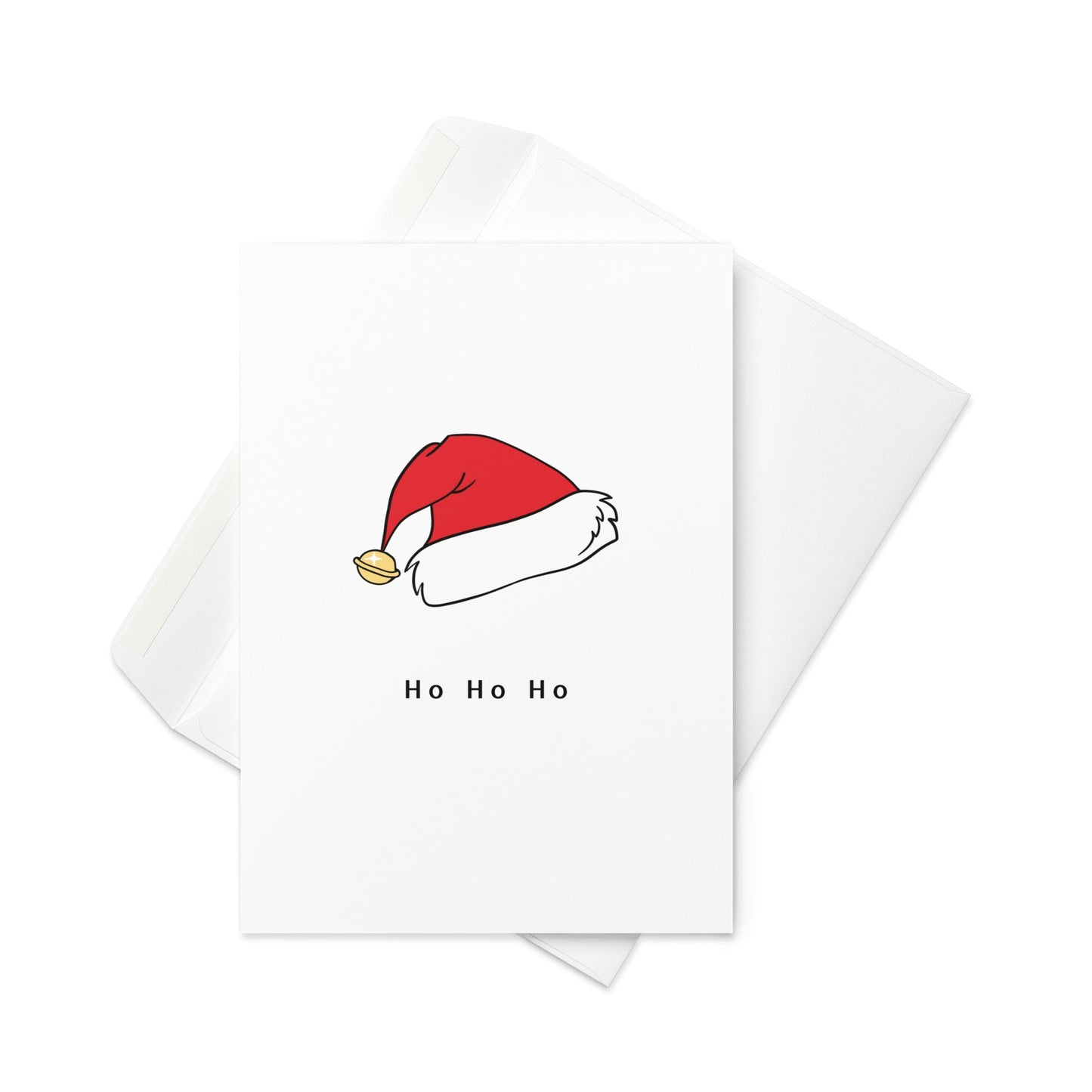 HO HO HO – Santa Hat Christmas Card (Blank Inside) - By The Moon