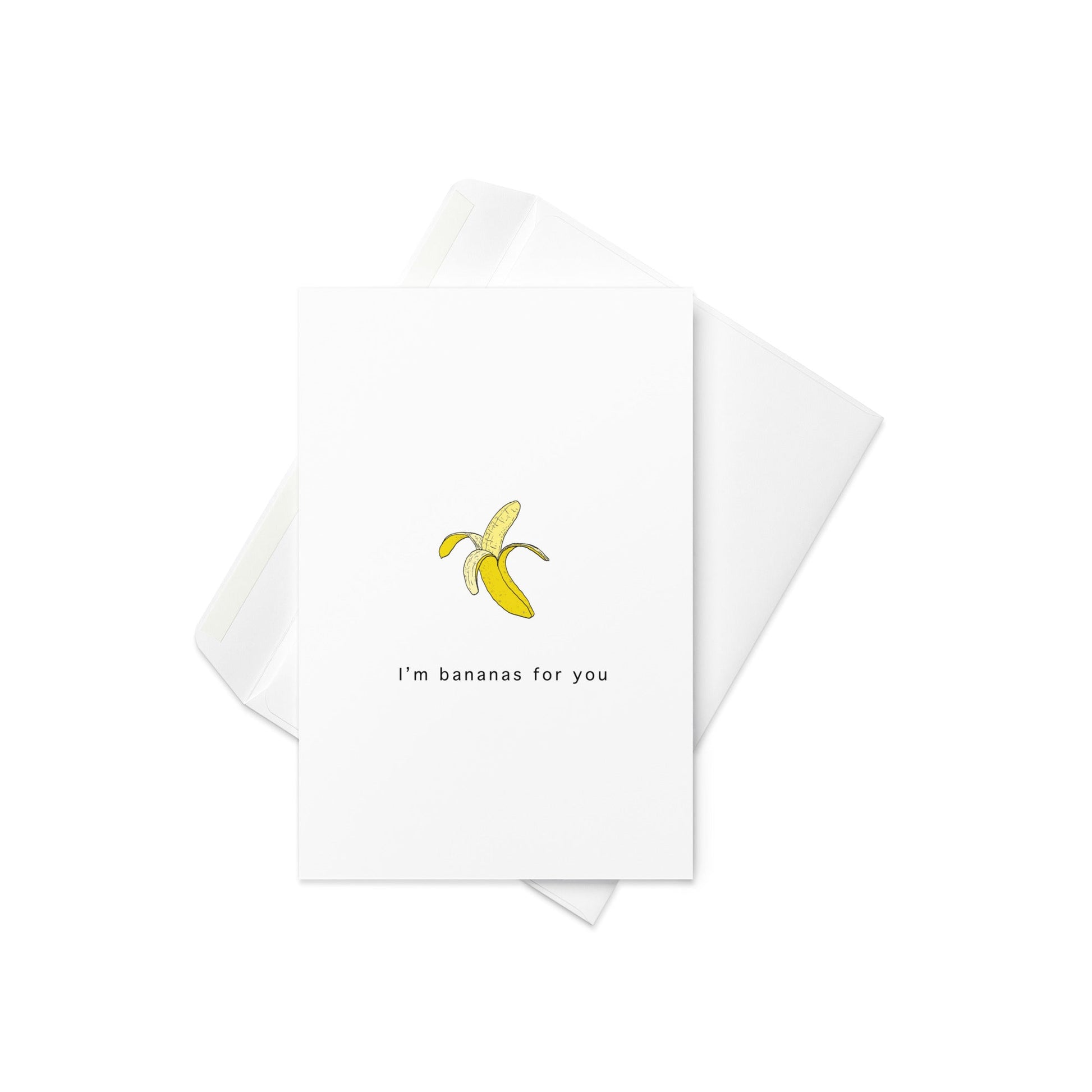I’m Bananas for You – Funny Love Card with Banana Illustration (Blank Inside) - By The Moon