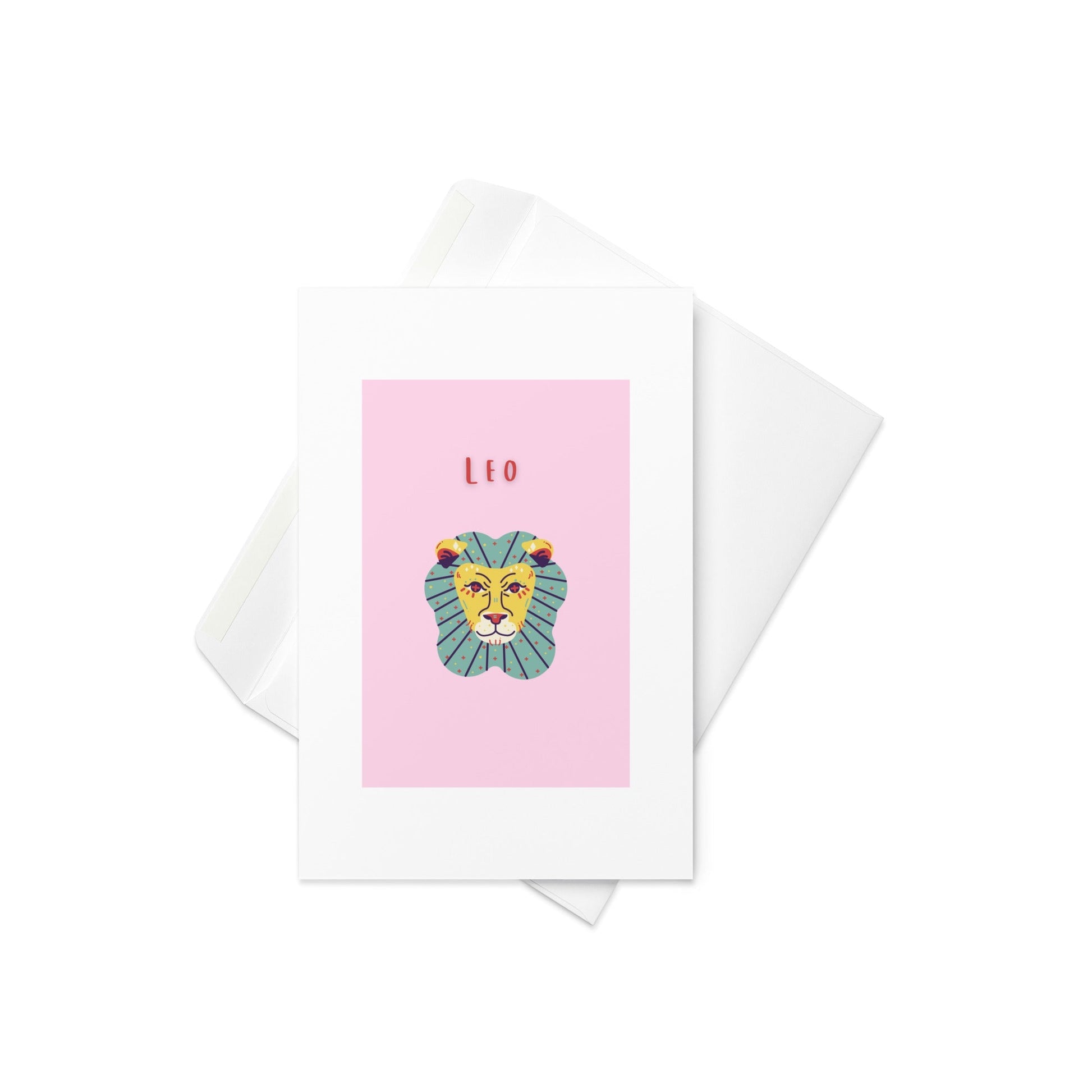 Leo - Greeting card, birthday card, star sign card, card for Leos, Blank inside - By The Moon