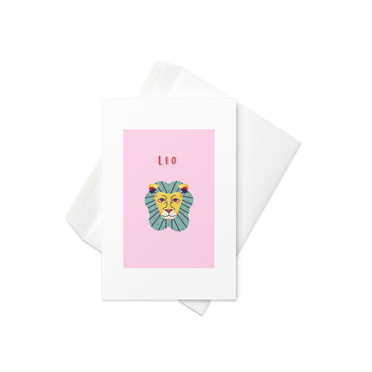 Leo - Greeting card, birthday card, star sign card, card for Leos, Blank inside - By The Moon