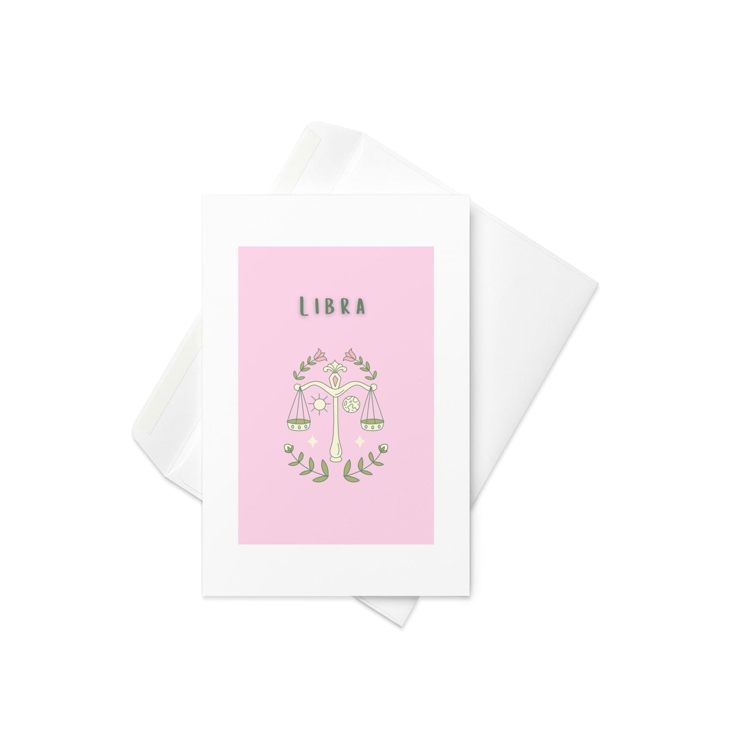 Libra - Greeting card, birthday card, star sign card, card for Librans, Blank inside - By The Moon