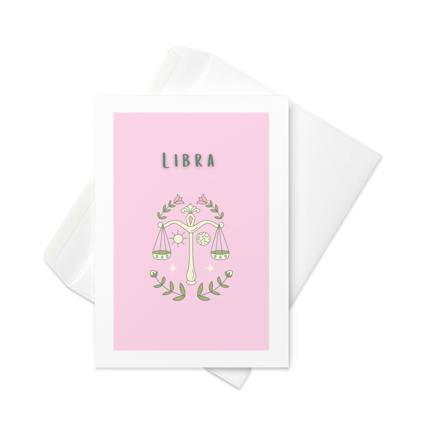 Libra - Greeting card, birthday card, star sign card, card for Librans, Blank inside - By The Moon