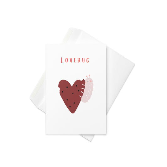 Lovebug - Greeting card, blank inside, card for any occasion - By The Moon