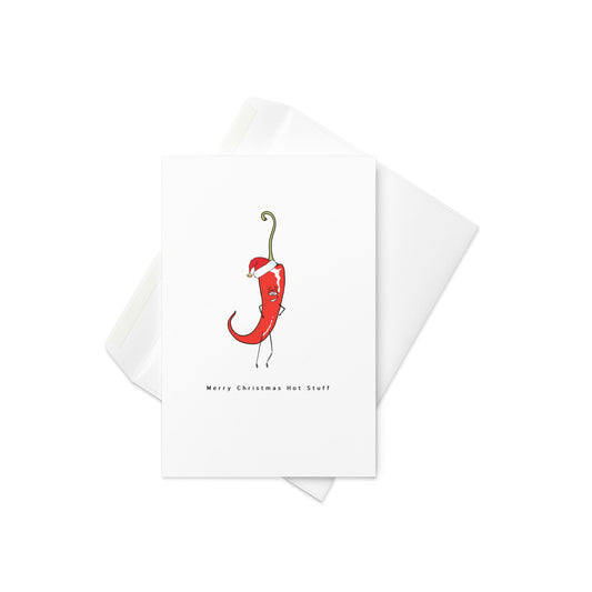 Merry Christmas Hot Stuff, Christmas Card. Blank inside. - By The Moon